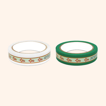 WHITE AND GREEN TAPE | 1 INCH | LENGTH- 16 METER APPROX | TOILET CORRECTION| VASTU TAPE REMEDY |PACK OF 2 |