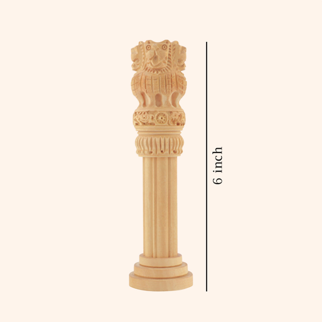 VASTU VARDAN 6 INCH WOODEN ASHOKA PILLAR