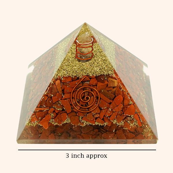 3 INCH RED JASPER CRYSTAL PYRAMID