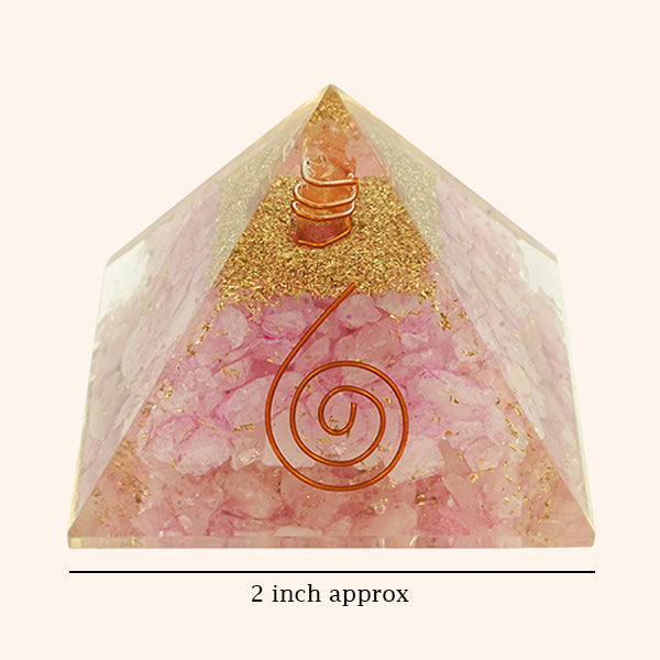 2 INCH ROSE QUARTZ CRYSTAL PYRAMID