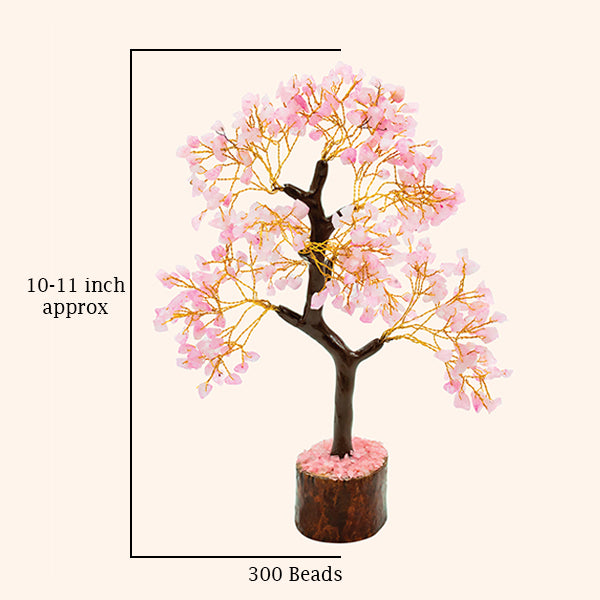 VASTU VARDAN ROSE QUARTZ TREE 300 BEADS || LOVE - ATTRACTING CRYSTAL TREE FOR  EMOTIONAL HEALING, COMPASSION, AND HARMONY || SPIRITUAL DECOR FOR HOME AND OFICE|