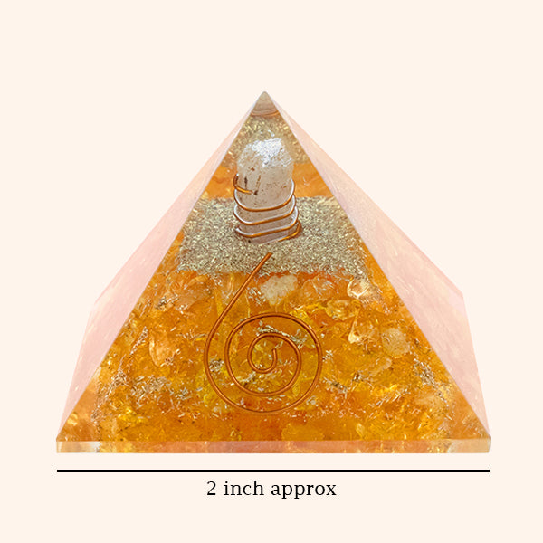 2 INCH CITRINE CRYSTAL PYRAMID