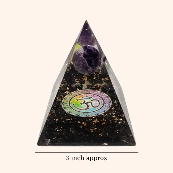 3 INCH BLACK TOURMALINE BALL CRYSTAL PYRAMID
