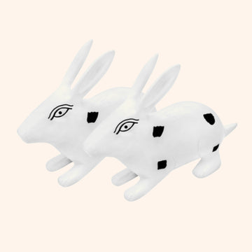 VASTU VARDAN BRASS BIG RABBIT PAIR WHITE & BLACK