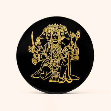 VASTU VARDAN CRYSTAL PANCHMUKHI HANUMAN JI BLACK OBSIDIAN PLATE 3 INCH