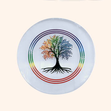 KALPVRIKSHA SELENITE CHARGING ROUND PLATE 3 INCH