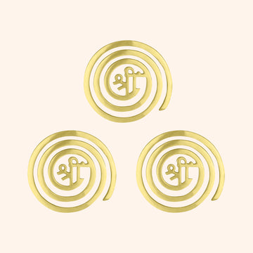 VASTU VARDAN BRASS SHREE HELIX 6 INCH PACK OF 3
