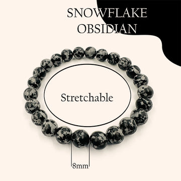 VASTU VARDAN SNOWFLAKE OBSIDIAN BRACELET