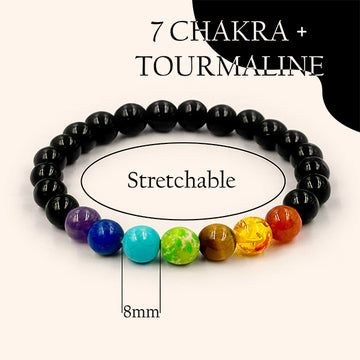 VASTU VARDAN TOURMALINE WITH SEVEN CHAKRA BRACELET