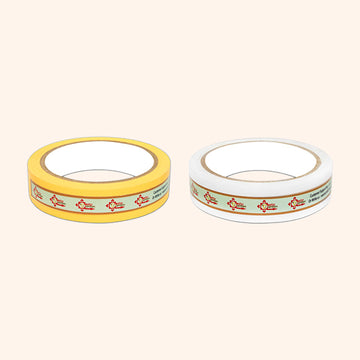 YELLOW AND WHITE TAPE | 1 INCH | LENGTH- 16 METER APPROX | TOILET CORRECTION| VASTU TAPE REMEDY |PACK OF 2 |