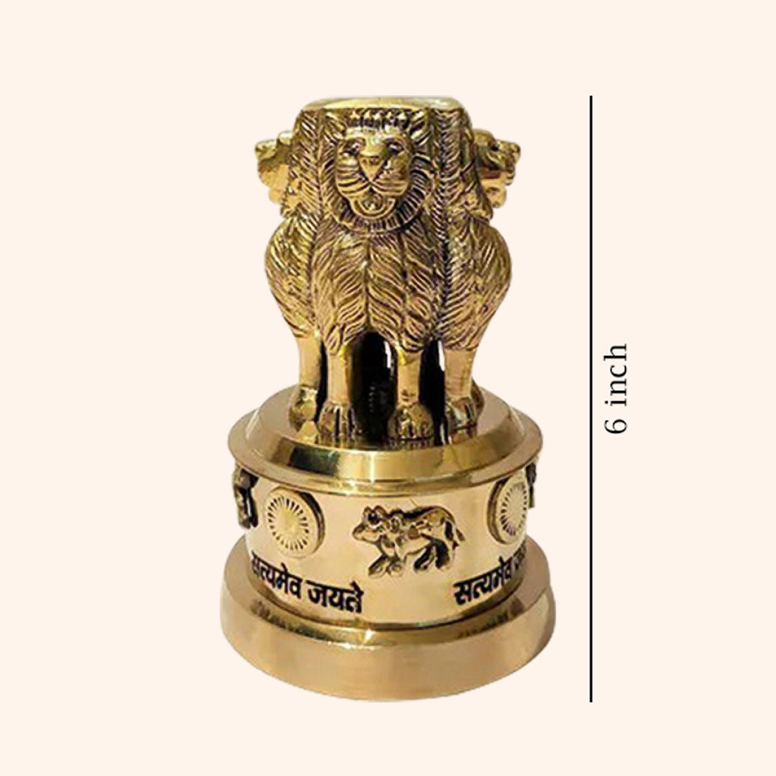 VASTU VARDAN 6 INCH BRASS ASHOKA STAMBH