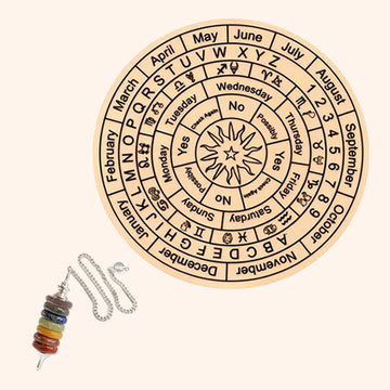 VASTU VARDAN DARK BROWN DOWSING BOARD WITH SEVEN CHAKRA PENDULAM 9 INCH