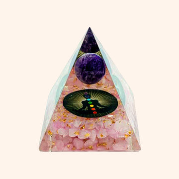 3 INCH ROSE QUARTZ BALL CRYSTAL PYRAMID