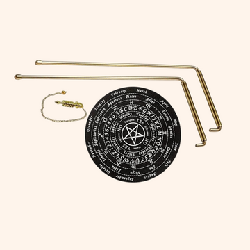 VASTU VARDAN BRASS DOWSING ROD PAIR 5MM SET OF BOARD AND PENDULAM ASSORTED