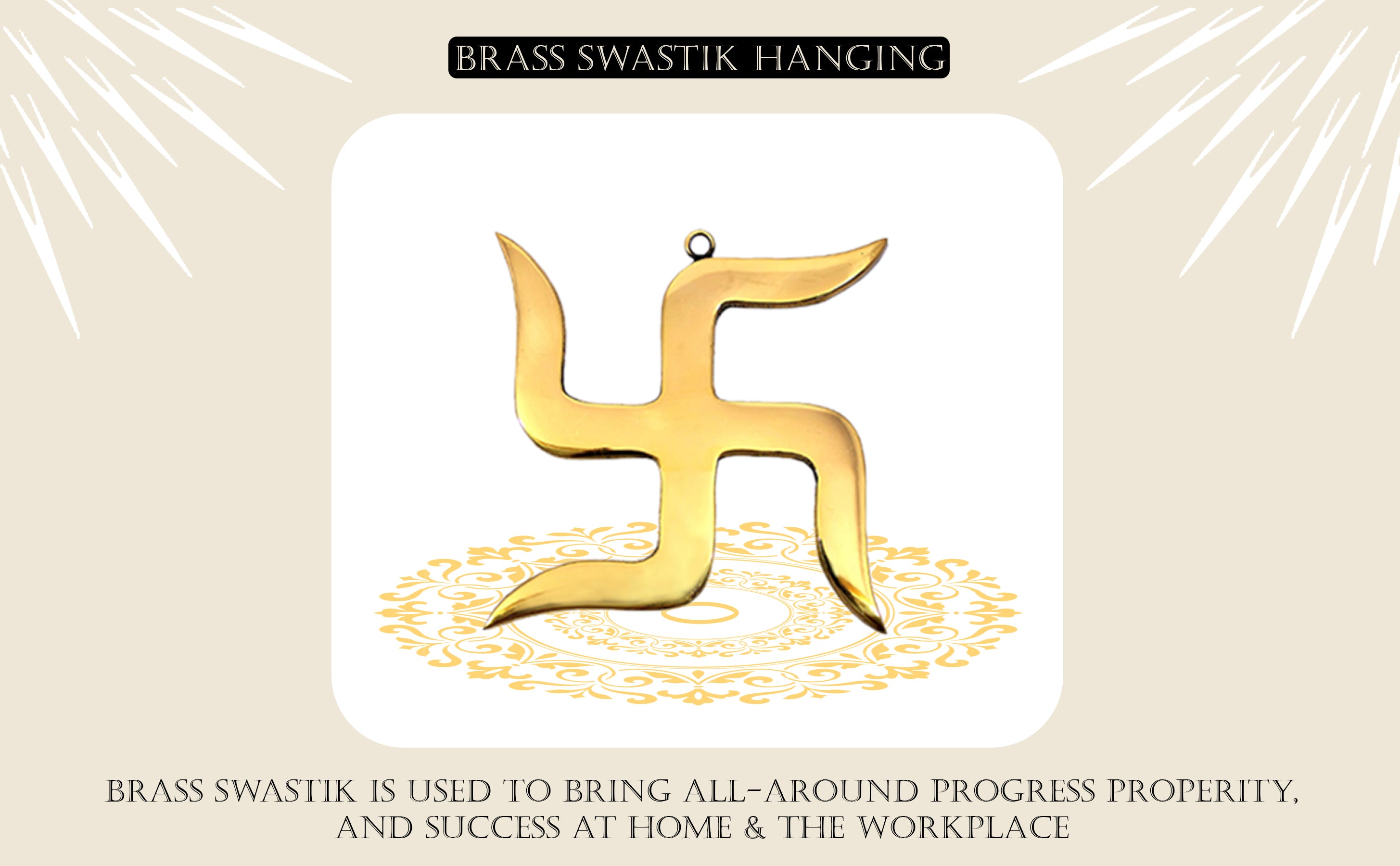 VASTU VARDAN 9 INCH BRASS SWASTIK