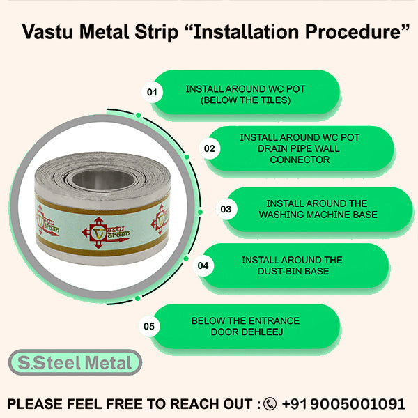VASTU VARDAN 8 FEET 0.75 INCH STAINLESS STEEL STRIP