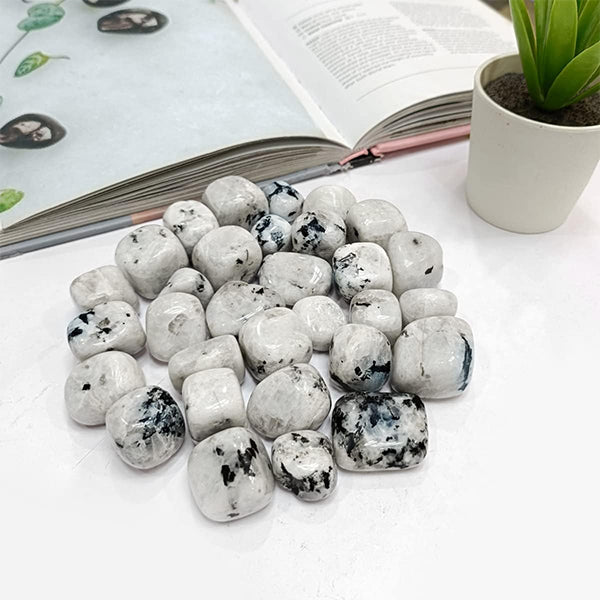 VASTU VARDAN CRYSTAL RAINBOW MOONSTONE TUMBLE 100 GRAM