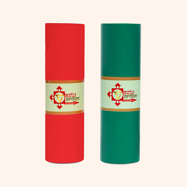 VASTU VINYL RED AND GREEN TAPE || 4 INCH || LENGTH- 8-10 FEET (APPROX) || PACK OF 2 || VASTU TAPE REMEDY || TOILET CORRECTION || VASTU TAPE ||