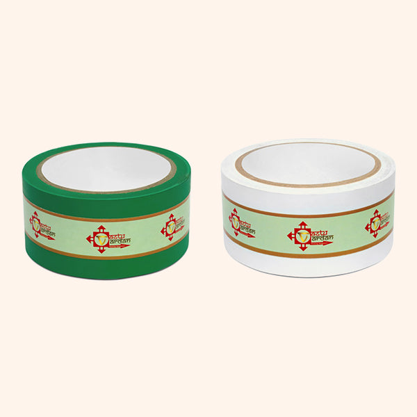 WHITE AND GREEN TAPE | 2 INCH | LENGTH- 16 METER APPROX | TOILET CORRECTION| VASTU TAPE REMEDY |PACK OF 2 |