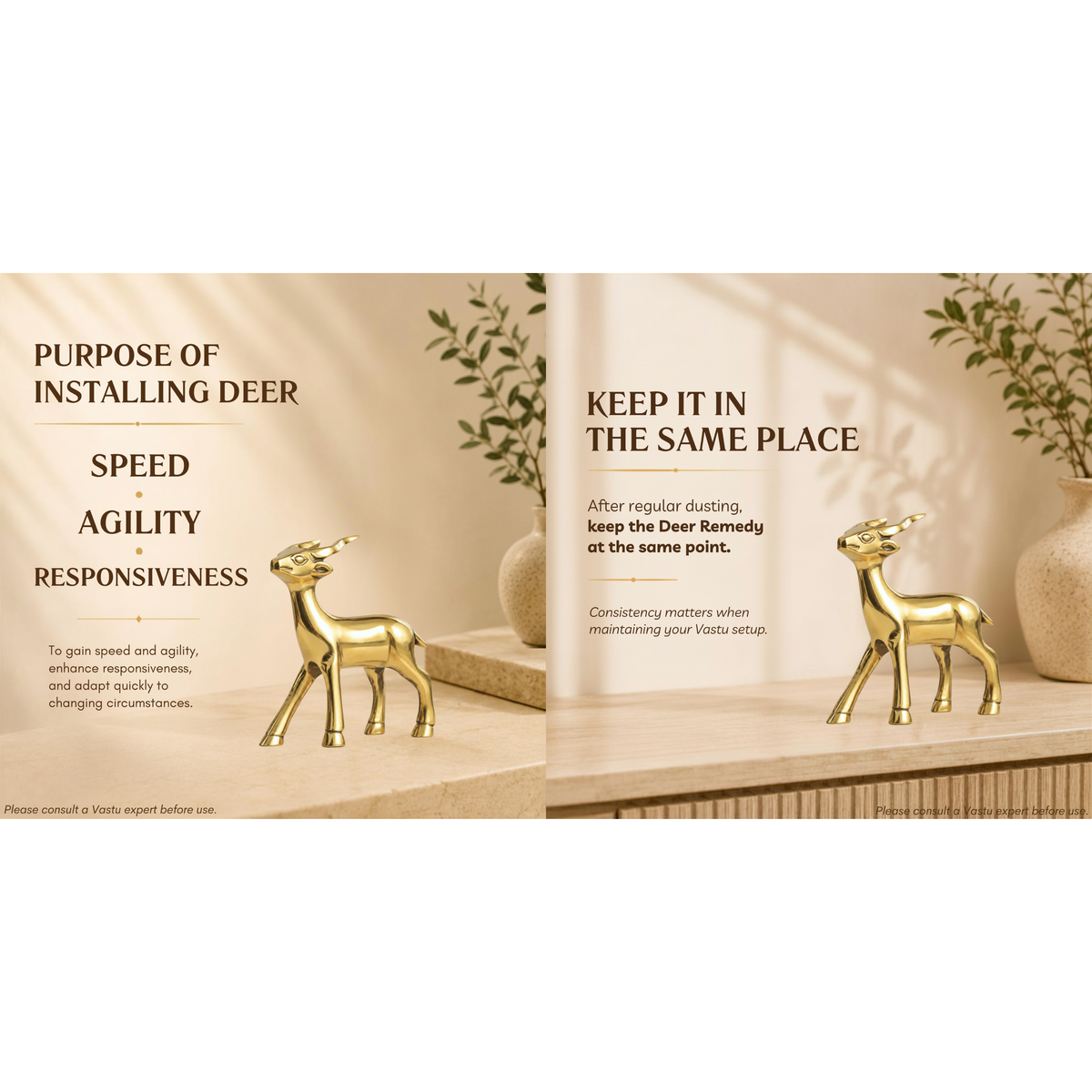 VASTU VARDAN BRASS SMALL DEER