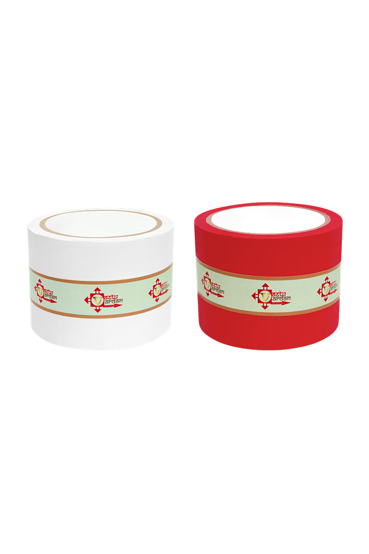 WHITE AND RED TAPE | 3 INCH | LENGTH- 16 METER APPROX | TOILET CORRECTION| VASTU TAPE REMEDY |PACK OF 2