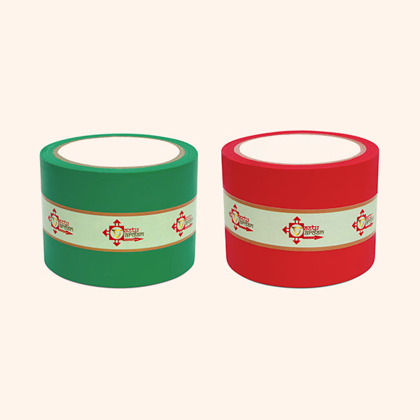 RED AND GREEN TAPE | 3 INCH | LENGTH- 16 METER APPROX | TOILET CORRECTION| VASTU TAPE REMEDY |PACK OF 2