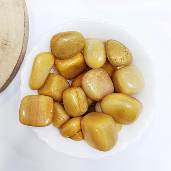 VASTU VARDAN CRYSTAL YELLOW ZADE TUMBLE 100 GRAM