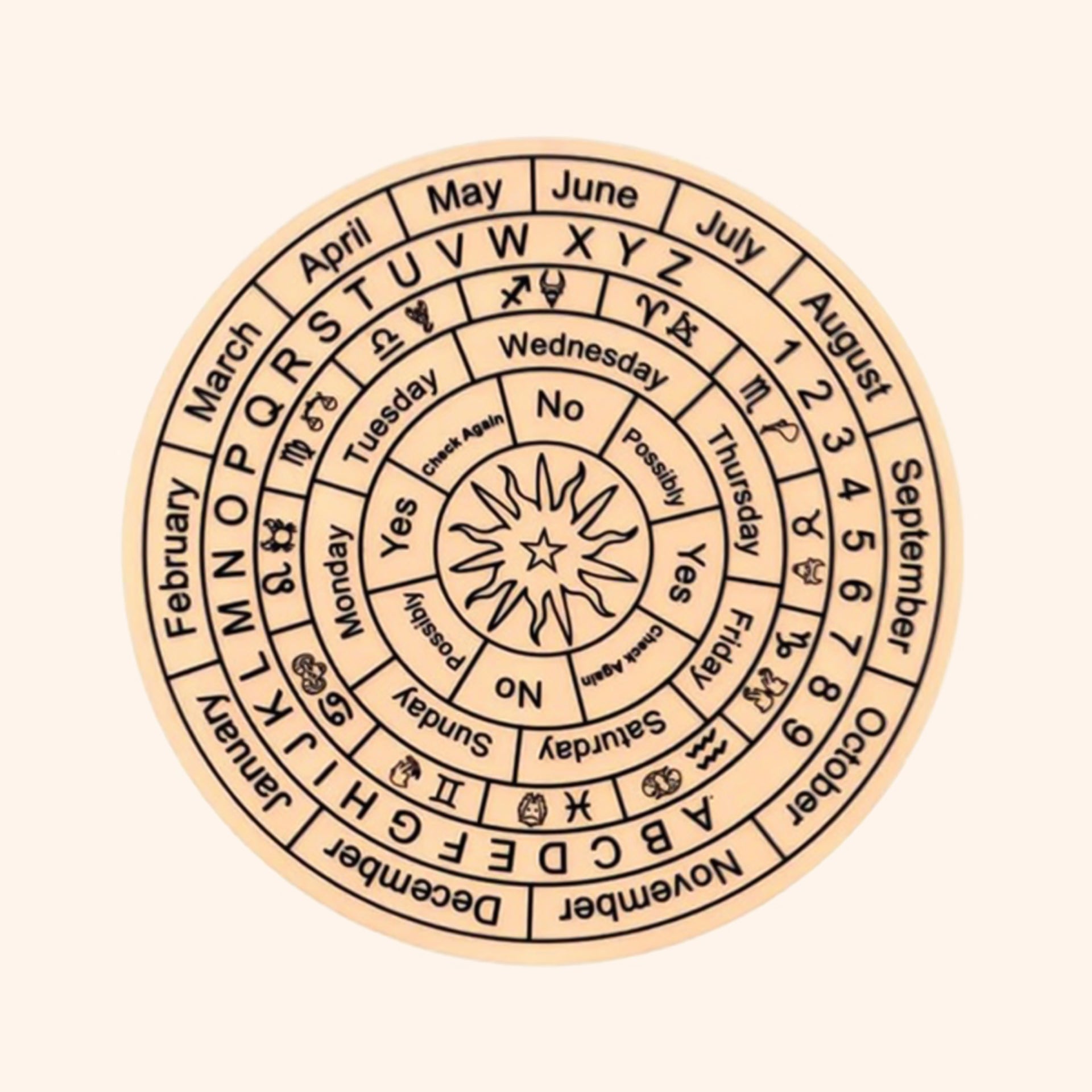 VASTU VARDAN DARK BROWN DOWSING BOARD WITH BRASS PENDULAM (PENDULAM ASSORTED) 6 INCH
