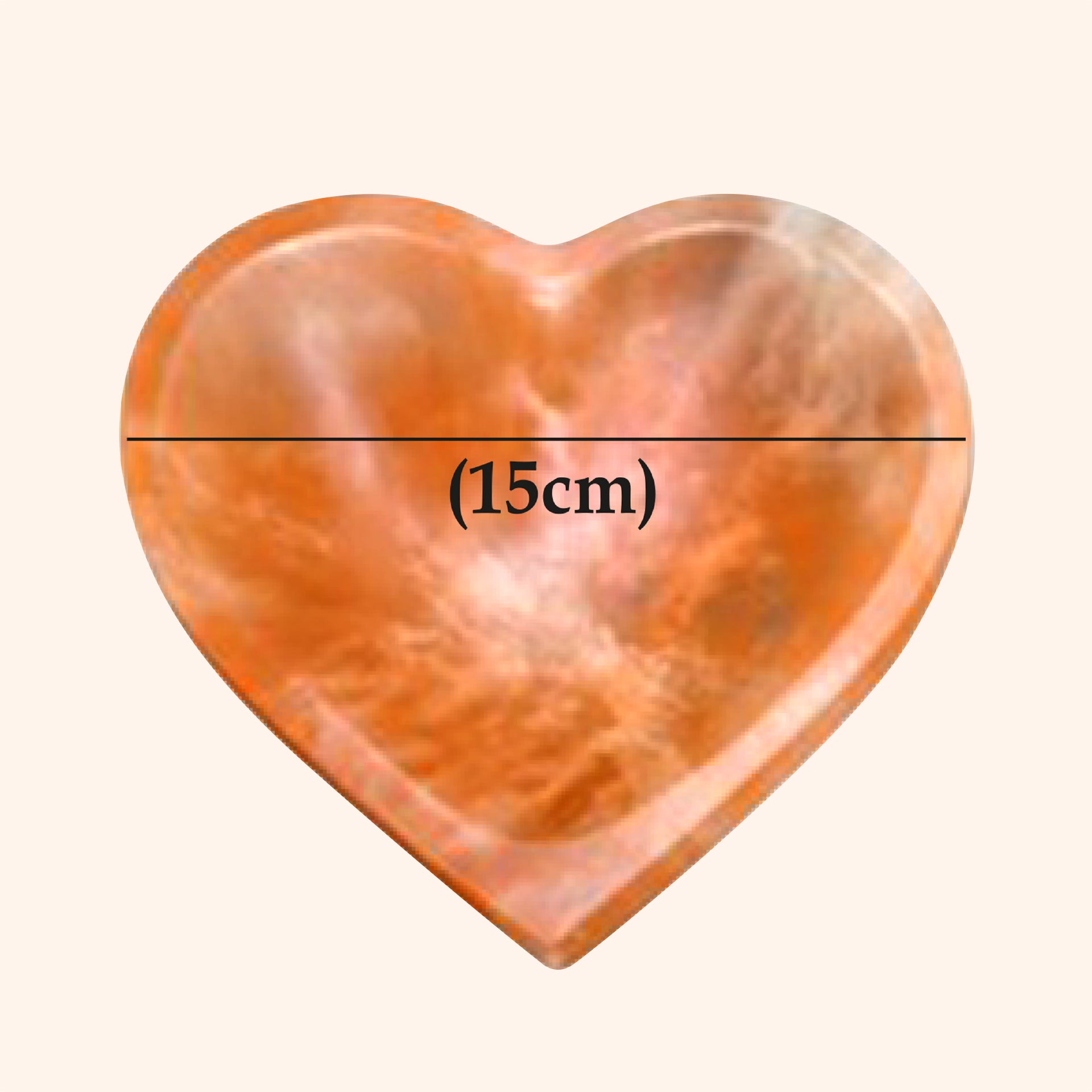 VASTU VARDAN CRYSTAL ORANGE HEART BOWL 15CMM