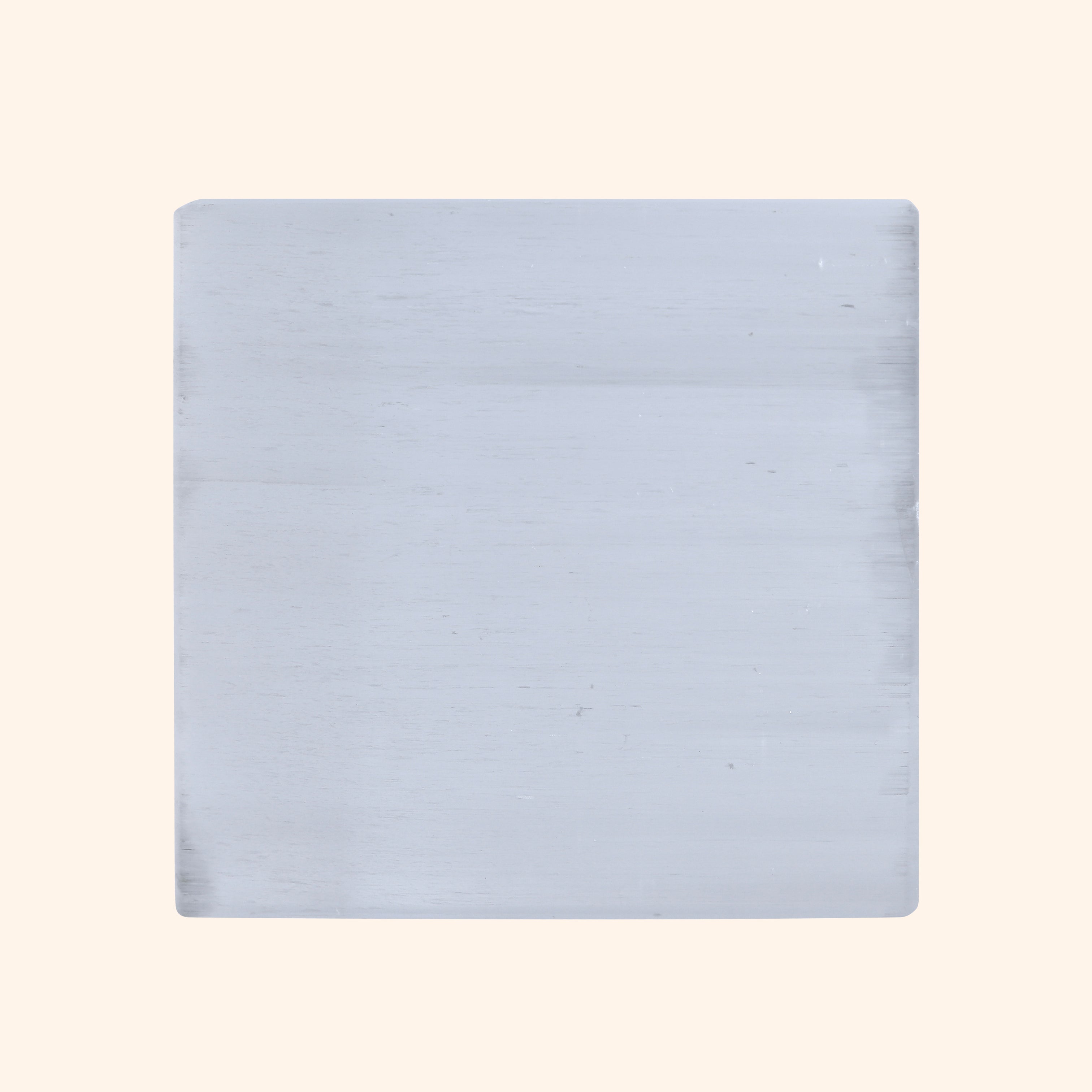 VASTU VARDAN CRYSTAL PLAIN SQURE SELENITE PLATE 4 INCH