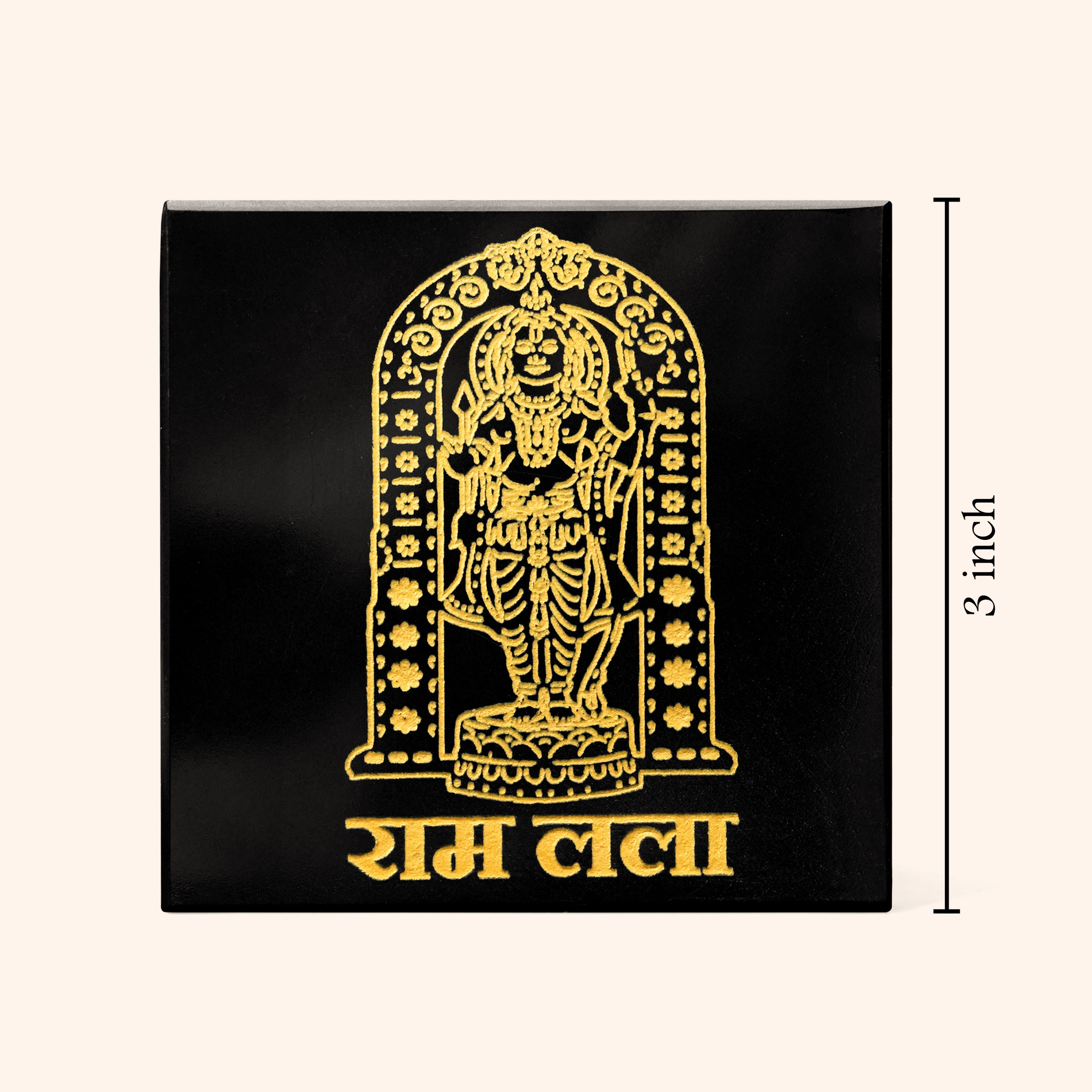 VASTU VARDAN CRYSTAL RAM LALA BLACK OBSIDIAN PLATE 3 INCH