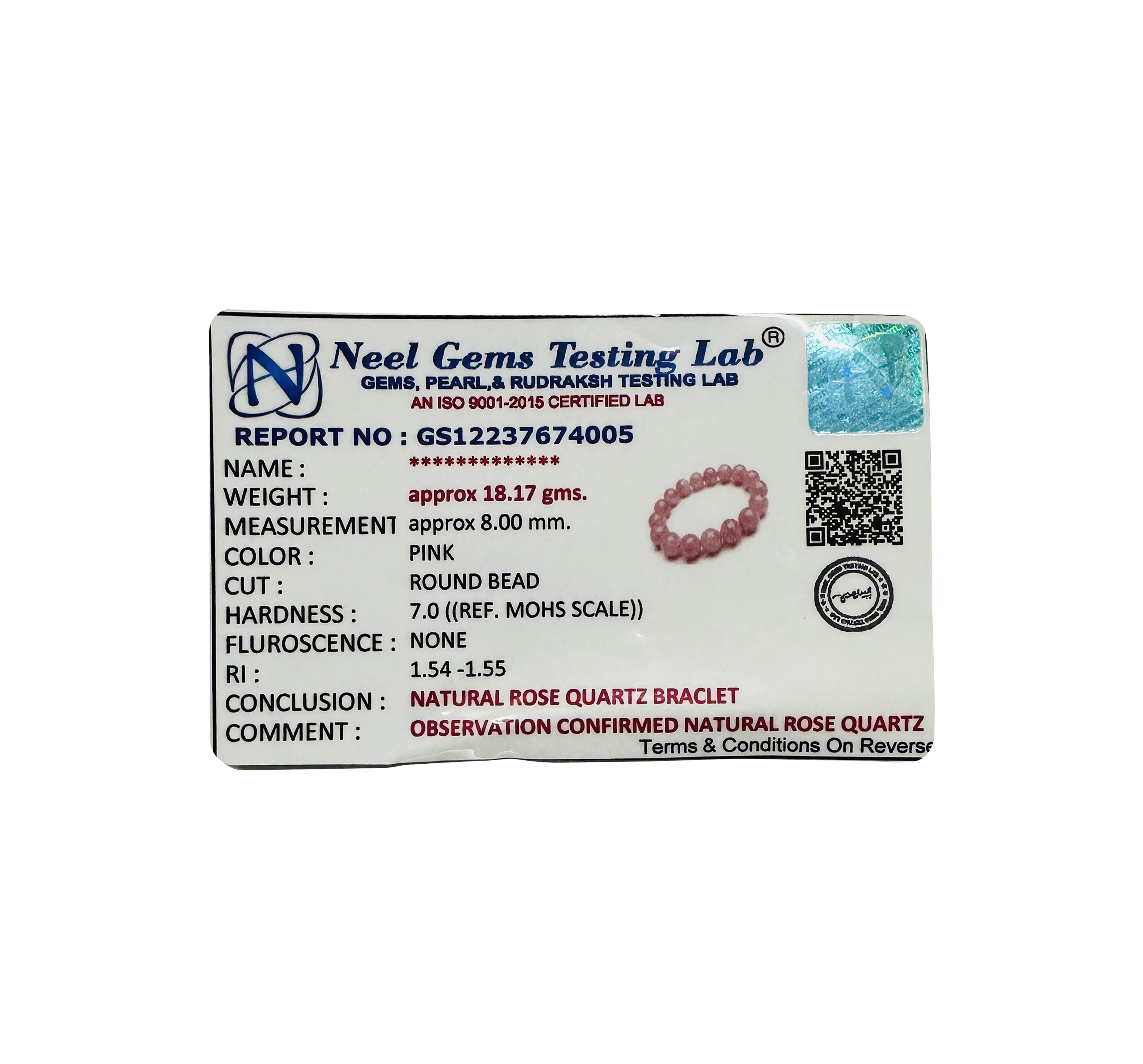 VASTU VARDAN ROSE QUARTZ BRACELET