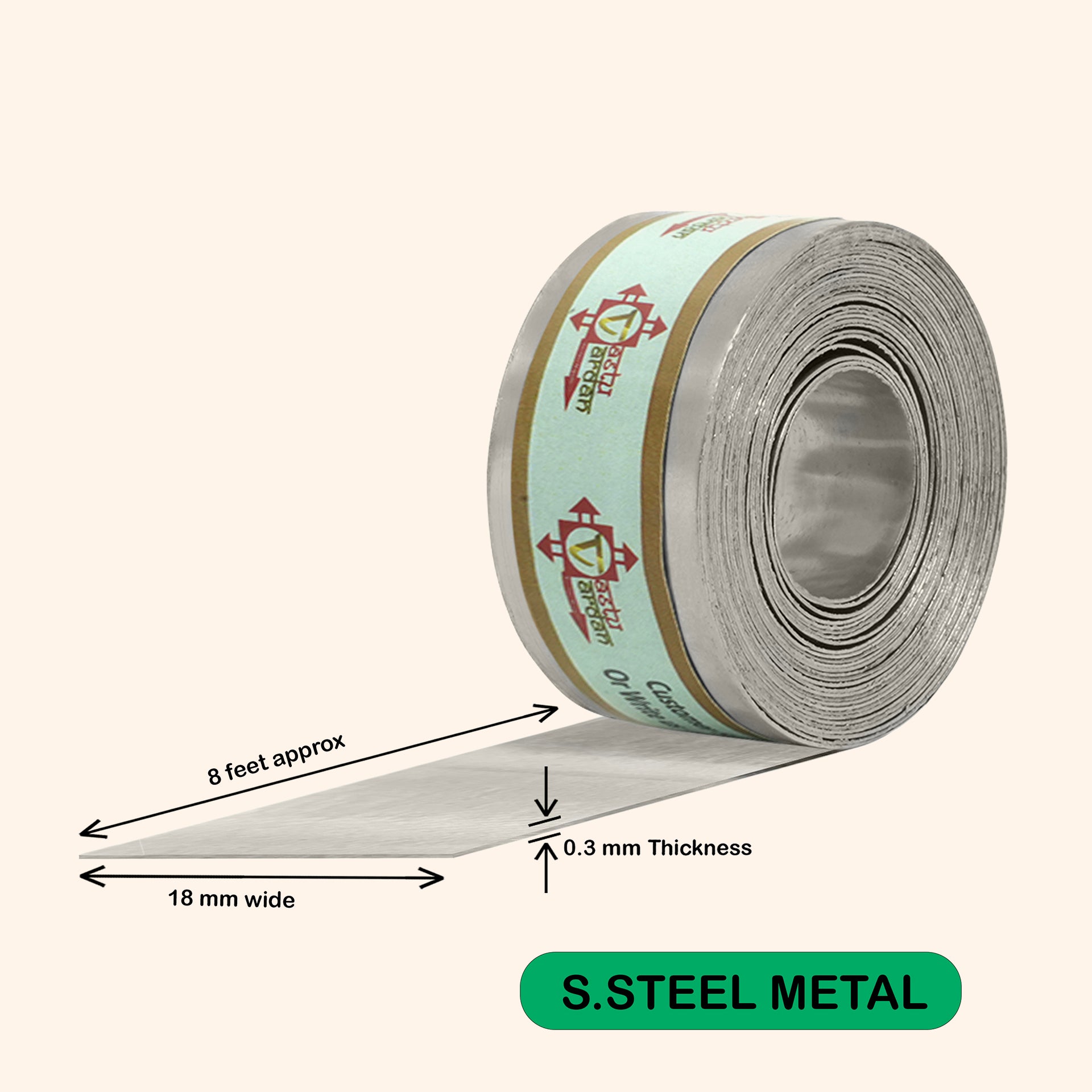 VASTU VARDAN 8 FEET 0.75 INCH STAINLESS STEEL STRIP
