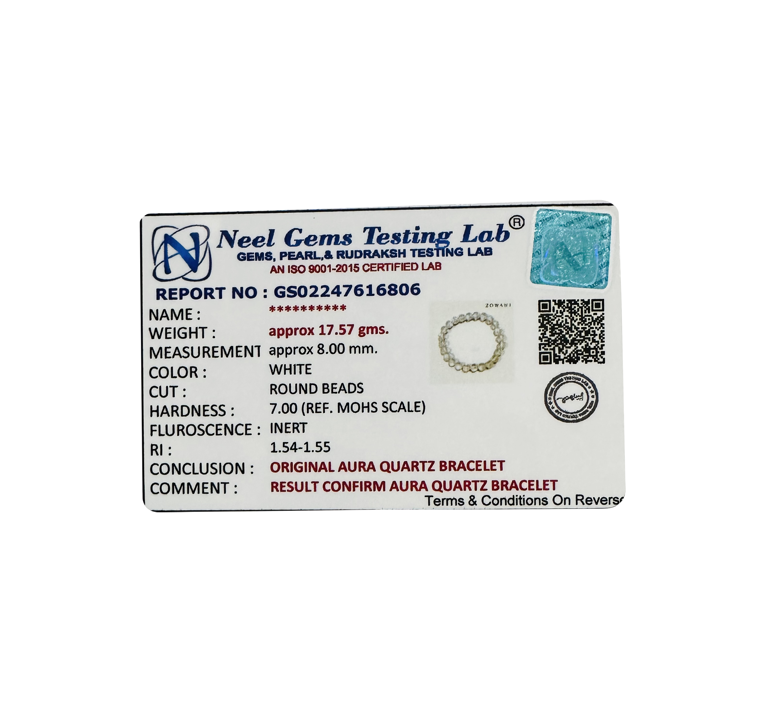 VASTU VARDAN AURA QUARTZ WHITE BRACELET