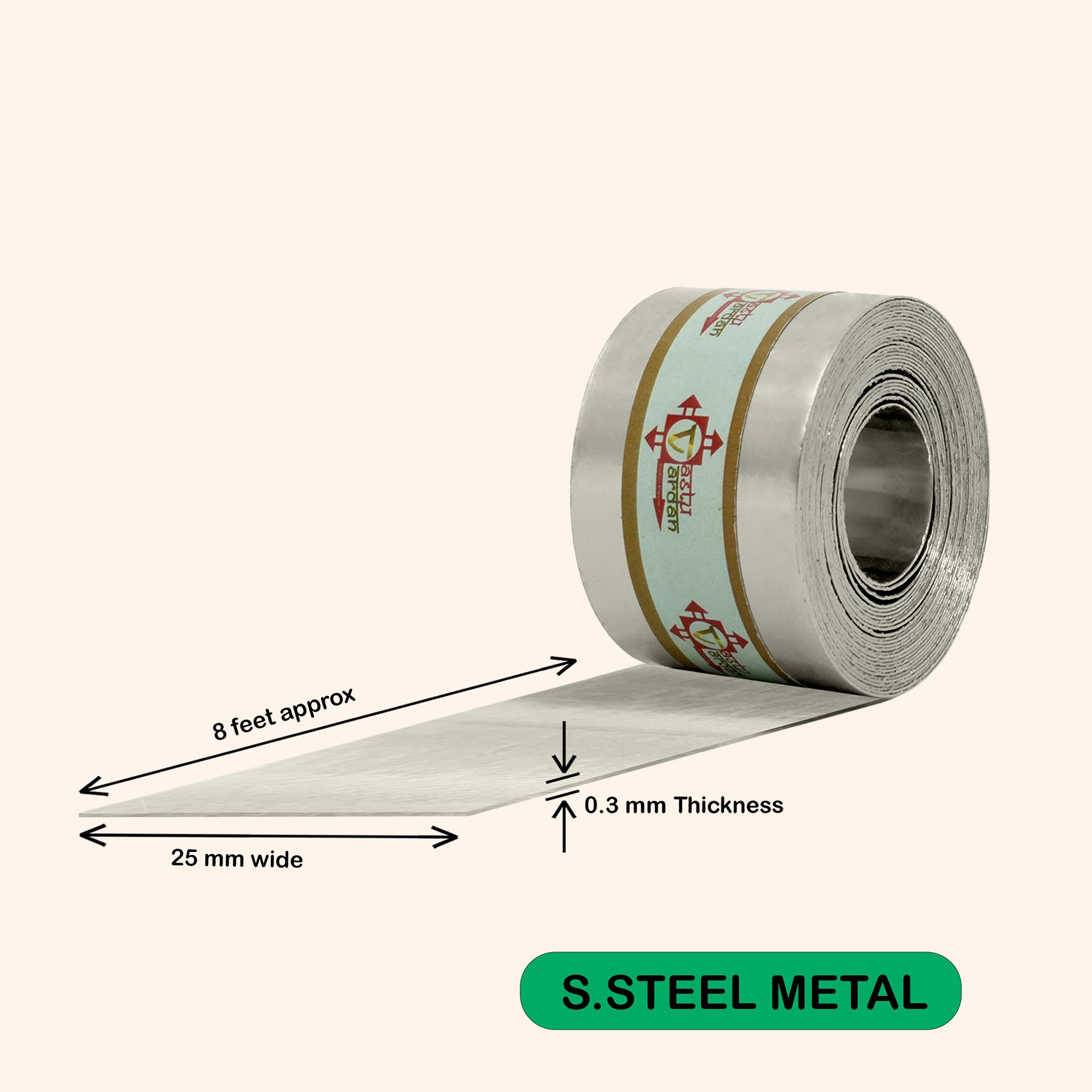 VASTU VARDAN 8 FEET 1 INCH STAINLESS STEEL STRIP