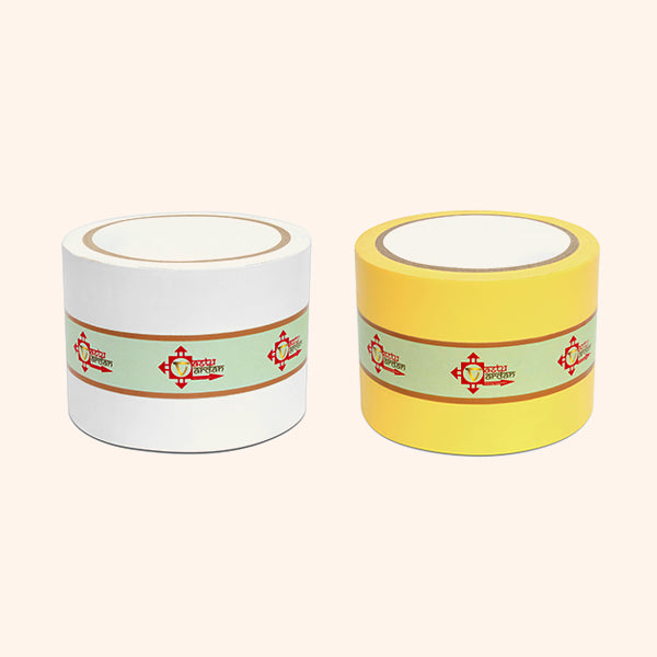 YELLOW AND WHITE TAPE | 3 INCH | LENGTH- 16 METER APPROX | TOILET CORRECTION| VASTU TAPE REMEDY |PACK OF 2