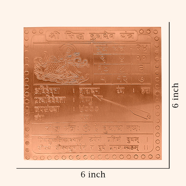 SIDDH BUDDHDEV YANTRA 6 INCH COPPER