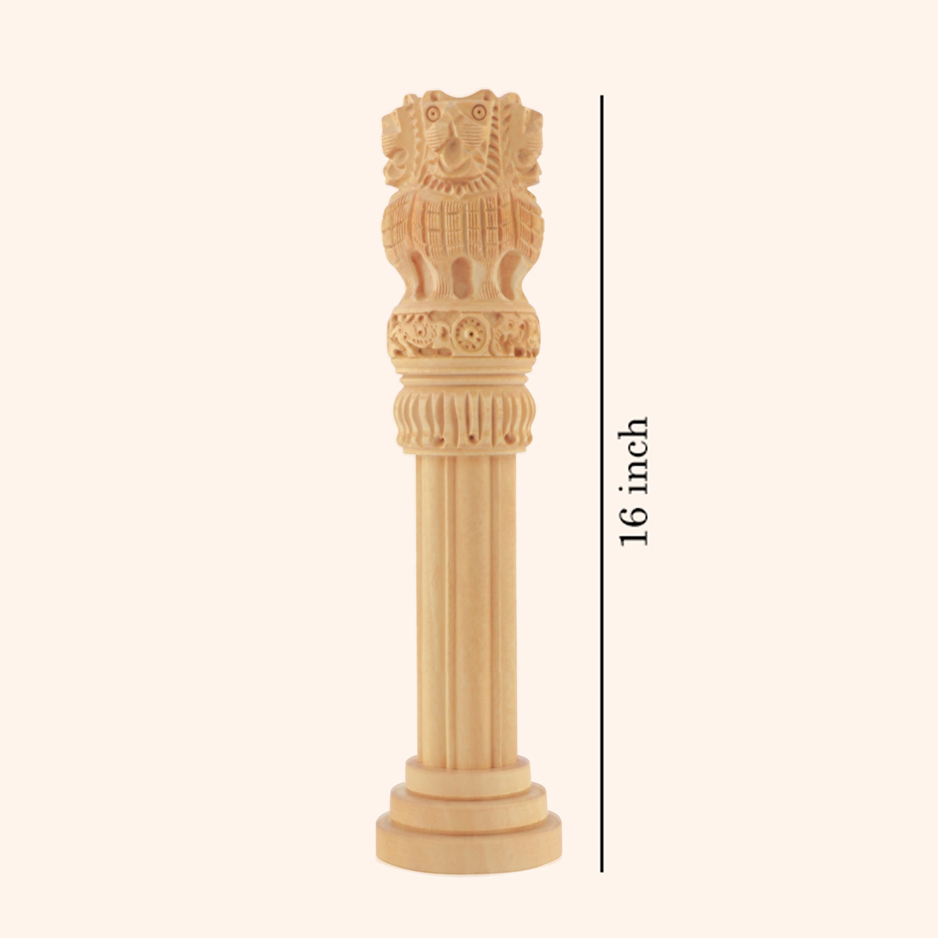 VASTU VARDAN 16 INCH WOODEN ASHOKA PILLAR