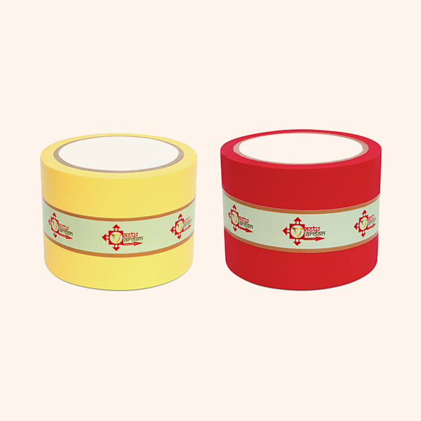 YELLOW AND RED TAPE | 3 INCH | LENGTH- 16 METER APPROX | TOILET CORRECTION| VASTU TAPE REMEDY |PACK OF 2 |