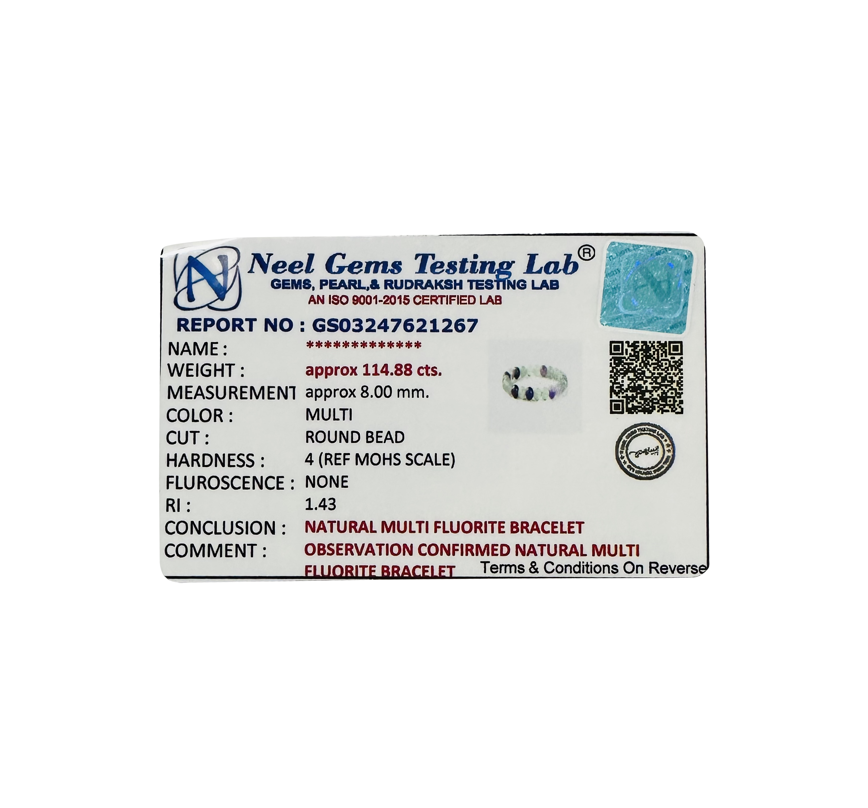 VASTU VARDAN FLUORITE BRACELET