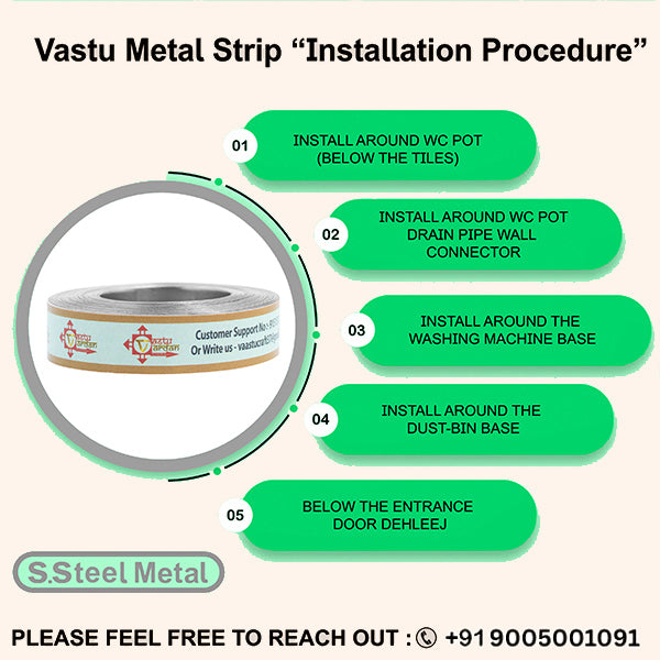 VASTU VARDAN 25 FEET 0.5 INCH STAINLESS STEEL STRIP