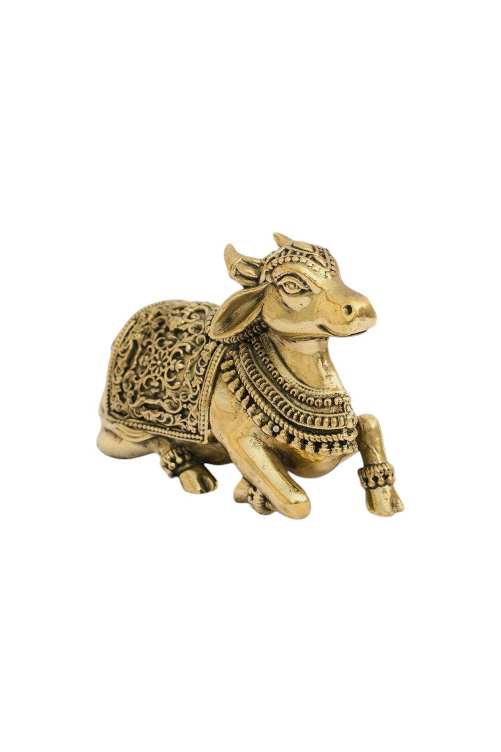 NANDI JI PREMIUM BRASS STATUE - 7 CM
