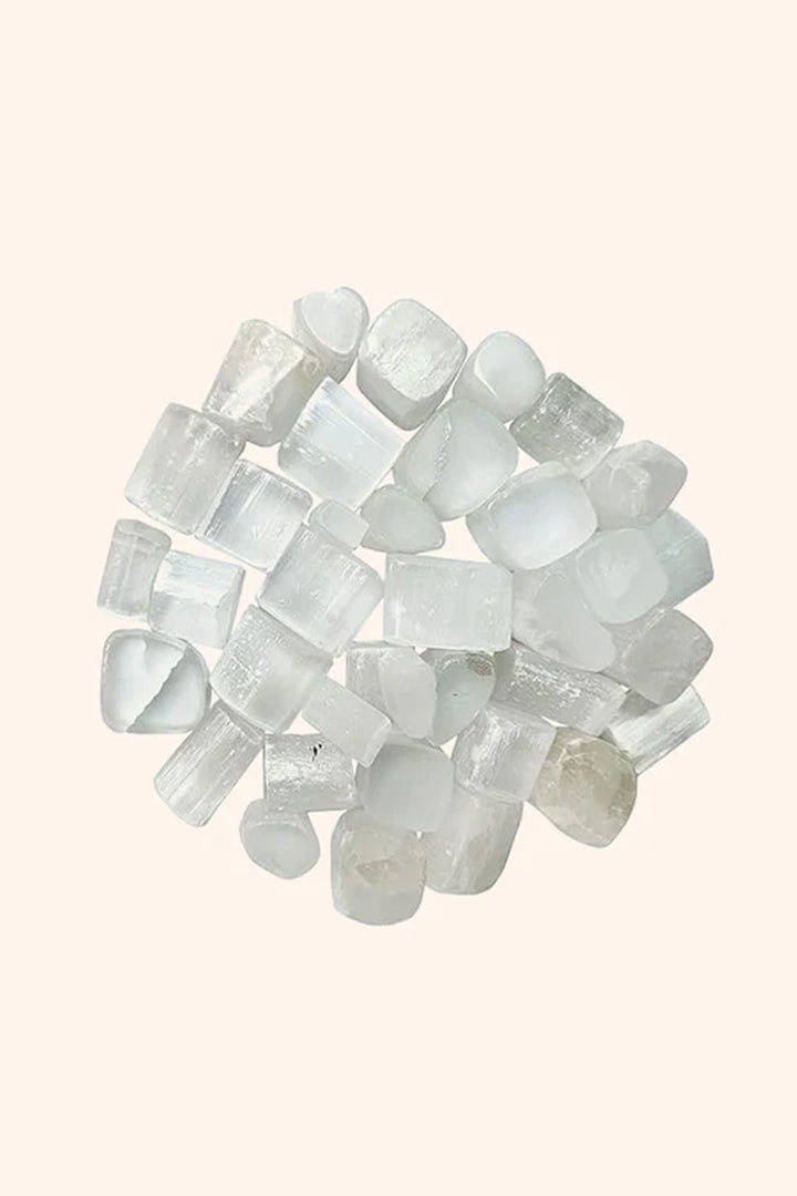 SELENITE CRYSTAL TUMBLE 100 GRAM -  Cleansing, Calmness & Positive Energy