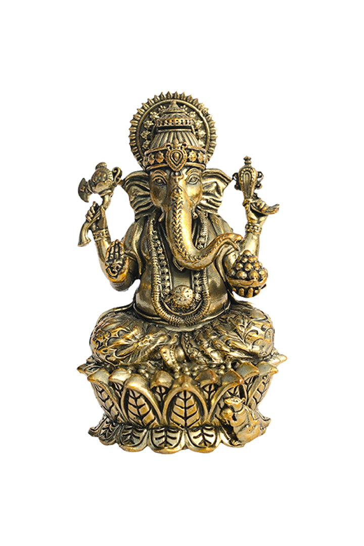 GANESH JI BRASS STATUE - 10 CM