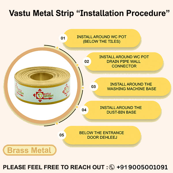 VASTU VARDAN 8 FEET 0.5 INCH BRASS STRIP