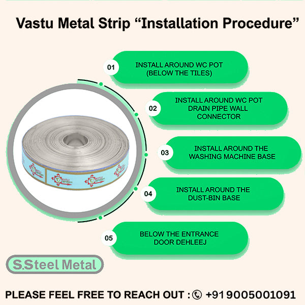 VASTU VARDAN 50 FEET 0.5 INCH STAINLESS STEEL STRIP