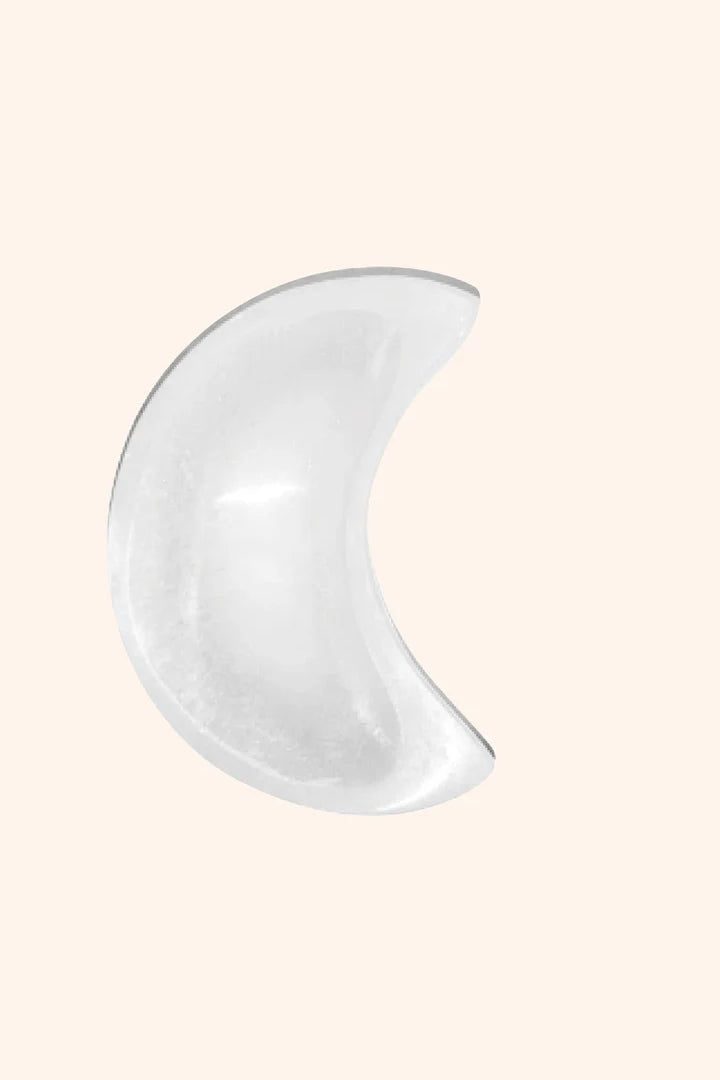 15CM - MOON SHAPE CRYSTAL BOWL - For Moon ritual & altar setup