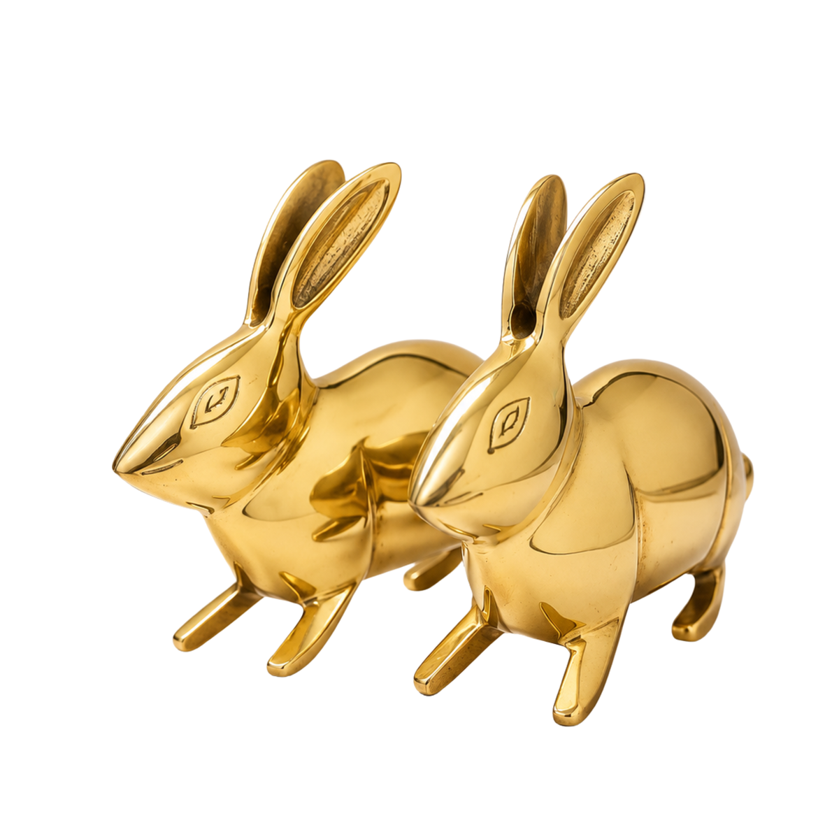 VASTU VARDAN BRASS SMALL RABBIT PAIR STATUE