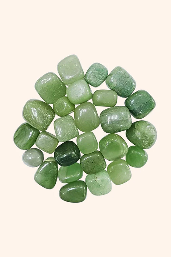 GREEN AVENTURINE CRYSTAL TUMBLE 100 GRAM - Strengthens manifestation power & positive energy flow