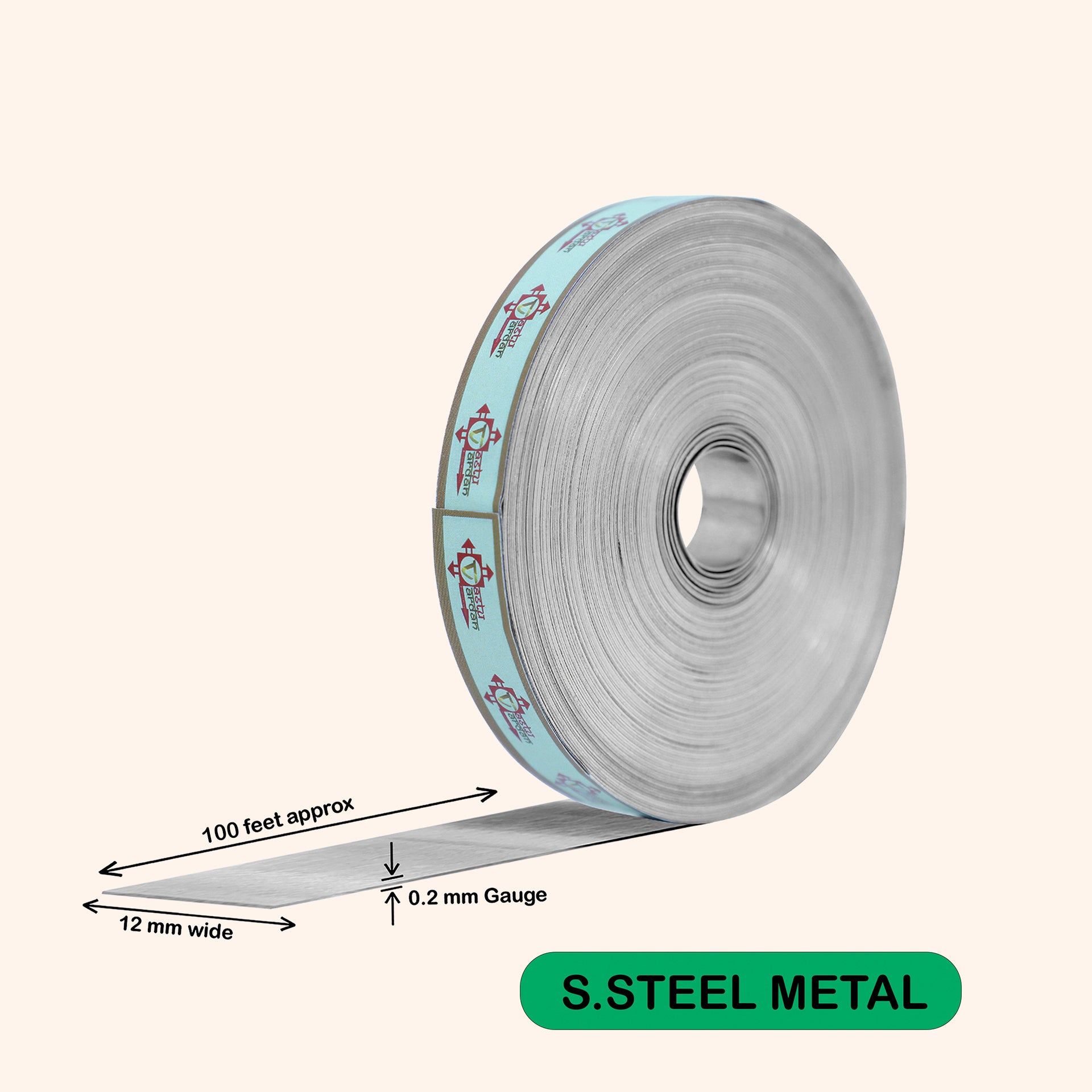 VASTU VARDAN 100 FEET STAINLESS STEEL STRIP 0.5 INCH
